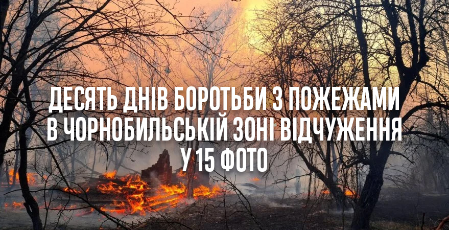 Десять днів боротьби з пожежами в Чорнобильській зоні відчуження у 15 фото