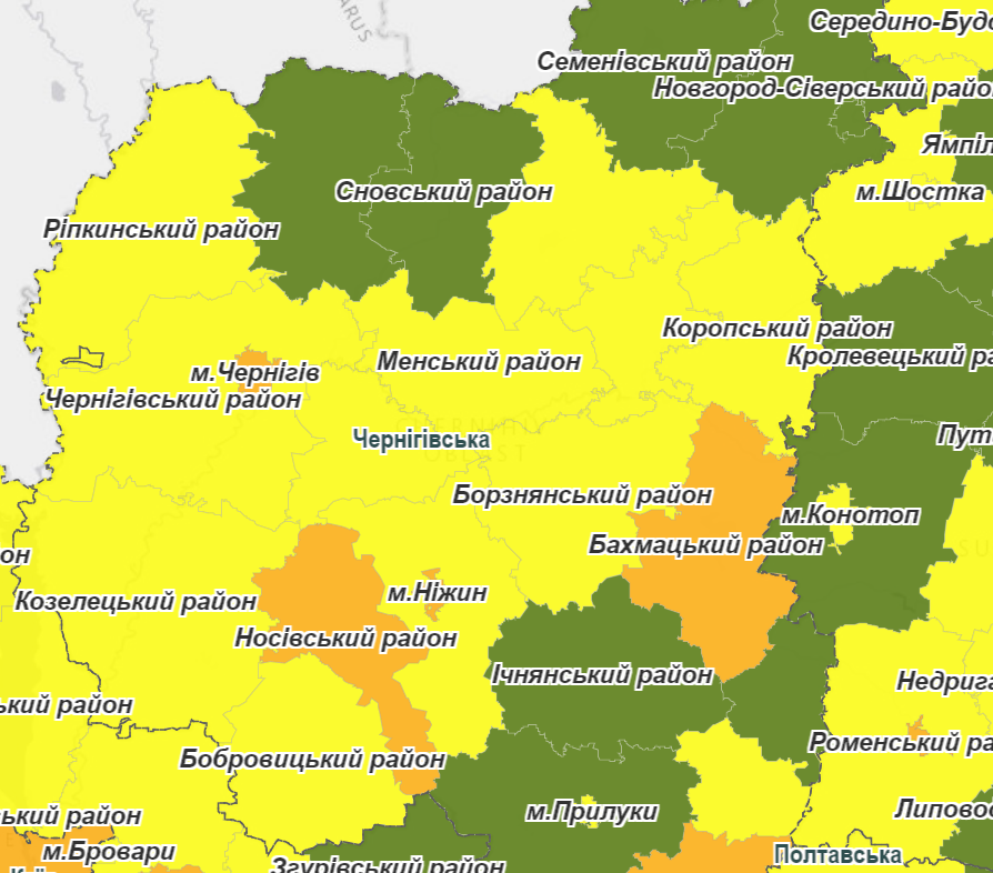На Чернігівщині встановлено нове епідемічне зонування