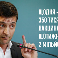 Зеленський хоче щодня бачити 350 тисяч вакцинованих українців