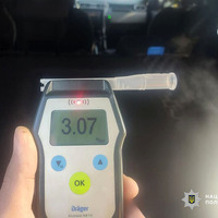 На Чернігівщині поліцейські зупинили водія, у якого рівень алкоголю перевищив норму в 15 разів